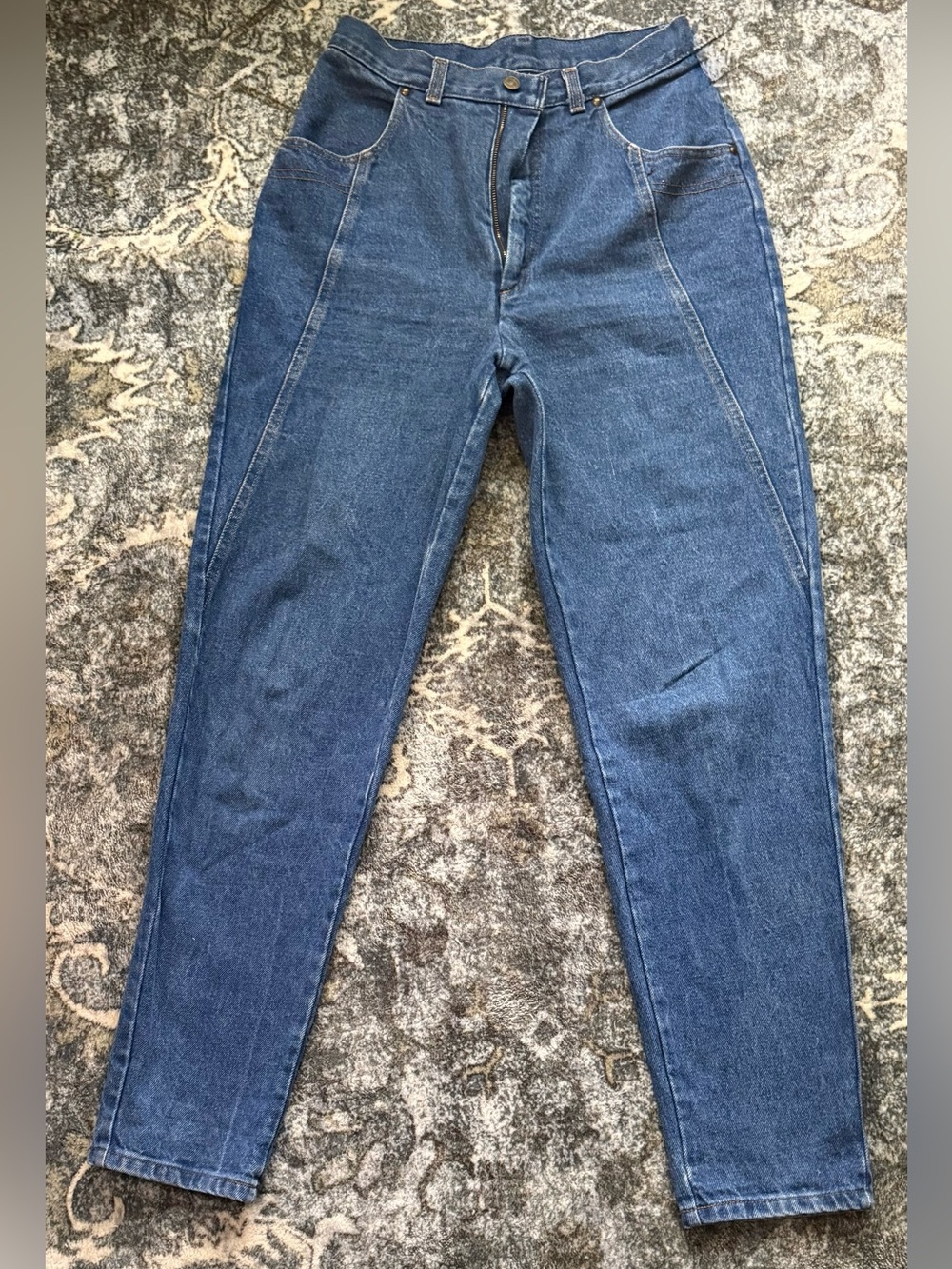 Levi's Blue Denim Jeans with Red Logo Tag and tapered leg